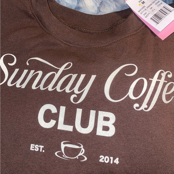 Brown 'Sunday Coffee Club' Sweatshirt sz medium - Picture 3 of 3